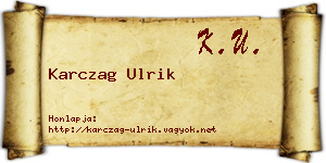 Karczag Ulrik névjegykártya